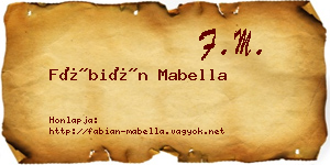 Fábián Mabella névjegykártya